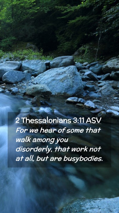 Picture 02 - 2 Thessalonians 3:11 ASV Mobile Phone Wallpaper - For we hear of some that walk among you - Mobile Bible Verse Wallpaper