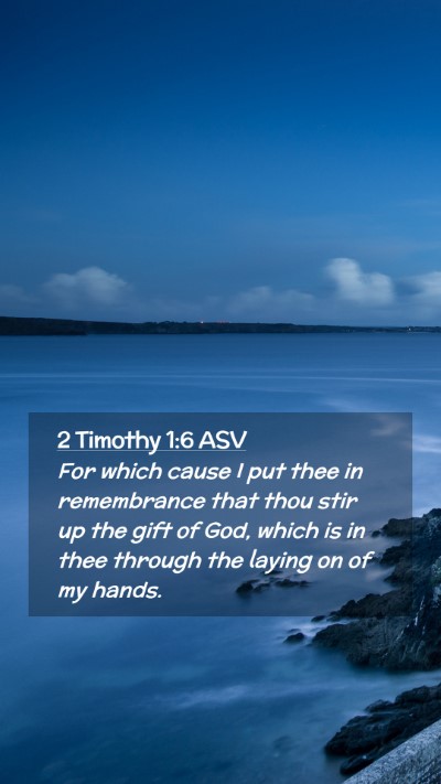 Picture 02 - 2 Timothy 1:6 ASV Mobile Phone Wallpaper - For which cause I put thee in remembrance that - Mobile Bible Verse Wallpaper
