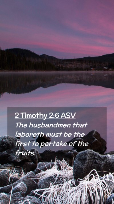 Picture 02 - 2 Timothy 2:6 ASV Mobile Phone Wallpaper - The husbandmen that laboreth must be the first to - Mobile Bible Verse Wallpaper
