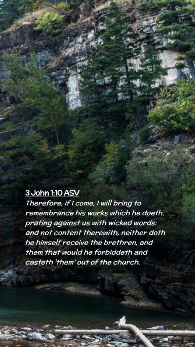 Picture 02 - 3 John 1:10 ASV Mobile Phone Wallpaper - Therefore, if I come, I will bring to remembrance - Mobile Bible Verse Wallpaper