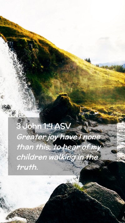 Picture 02 - 3 John 1:4 ASV Mobile Phone Wallpaper - Greater joy have I none than this, to hear of my - Mobile Bible Verse Wallpaper