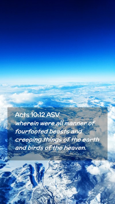 Picture 02 - Acts 10:12 ASV Mobile Phone Wallpaper - wherein were all manner of fourfooted beasts and - Mobile Bible Verse Wallpaper