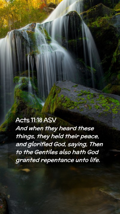 Picture 02 - Acts 11:18 ASV Mobile Phone Wallpaper - And when they heard these things, they held their - Mobile Bible Verse Wallpaper