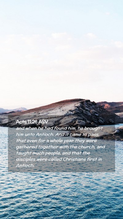 Picture 02 - Acts 11:26 ASV Mobile Phone Wallpaper - and when he had found him, he brought him unto - Mobile Bible Verse Wallpaper