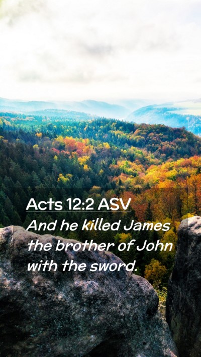 Picture 02 - Acts 12:2 ASV Mobile Phone Wallpaper - And he killed James the brother of John with the - Mobile Bible Verse Wallpaper