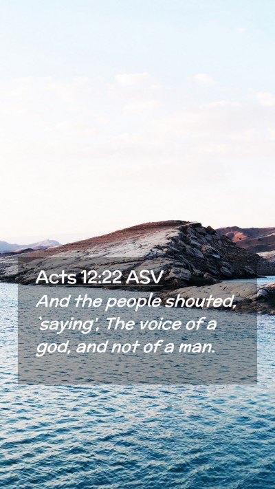 Picture 02 - Acts 12:22 ASV Mobile Phone Wallpaper - And the people shouted, `saying', The voice of a - Mobile Bible Verse Wallpaper