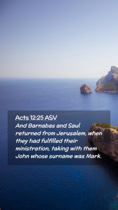 Picture 02 - Acts 12:25 ASV Mobile Phone Wallpaper - And Barnabas and Saul returned from Jerusalem, - Mobile Bible Verse Wallpaper