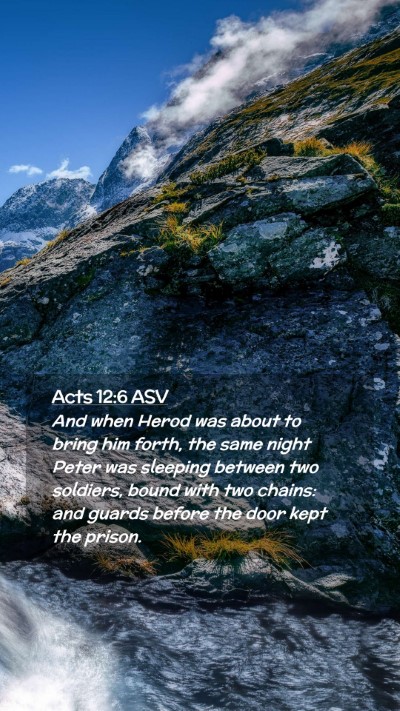 Picture 02 - Acts 12:6 ASV Mobile Phone Wallpaper - And when Herod was about to bring him forth, the - Mobile Bible Verse Wallpaper