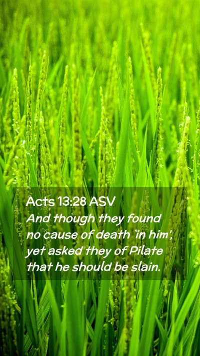 Picture 02 - Acts 13:28 ASV Mobile Phone Wallpaper - And though they found no cause of death `in him', - Mobile Bible Verse Wallpaper