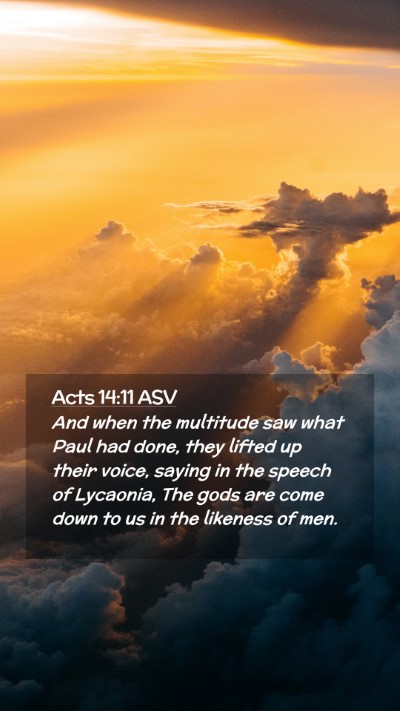 Picture 02 - Acts 14:11 ASV Mobile Phone Wallpaper - And when the multitude saw what Paul had done, - Mobile Bible Verse Wallpaper