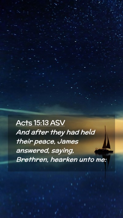 Picture 02 - Acts 15:13 ASV Mobile Phone Wallpaper - And after they had held their peace, James - Mobile Bible Verse Wallpaper