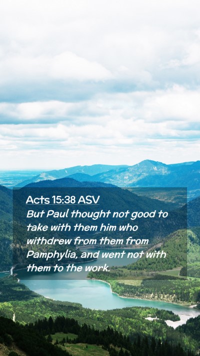 Picture 02 - Acts 15:38 ASV Mobile Phone Wallpaper - But Paul thought not good to take with them him - Mobile Bible Verse Wallpaper