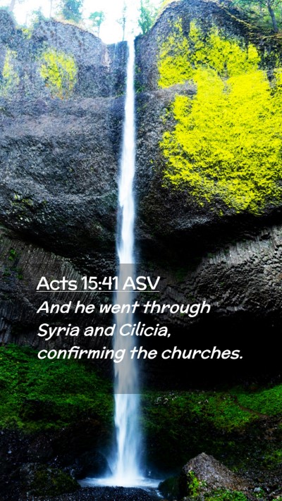 Picture 02 - Acts 15:41 ASV Mobile Phone Wallpaper - And he went through Syria and Cilicia, confirming - Mobile Bible Verse Wallpaper