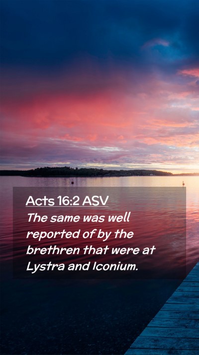 Picture 02 - Acts 16:2 ASV Mobile Phone Wallpaper - The same was well reported of by the brethren - Mobile Bible Verse Wallpaper
