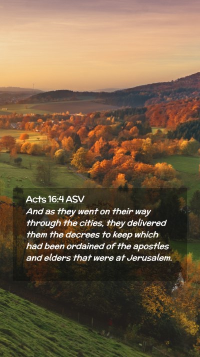 Picture 02 - Acts 16:4 ASV Mobile Phone Wallpaper - And as they went on their way through the cities, - Mobile Bible Verse Wallpaper