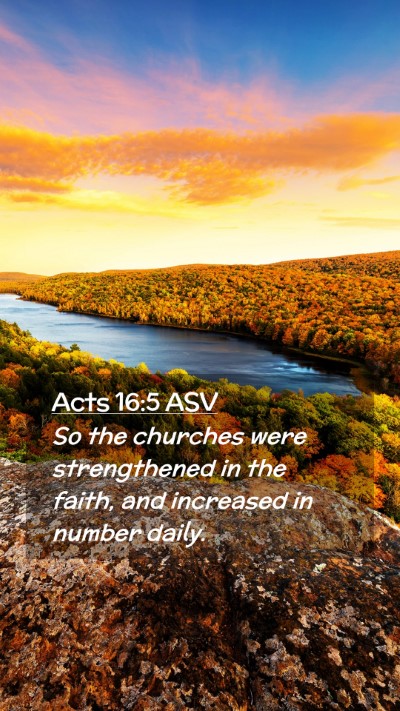 Picture 02 - Acts 16:5 ASV Mobile Phone Wallpaper - So the churches were strengthened in the faith, - Mobile Bible Verse Wallpaper
