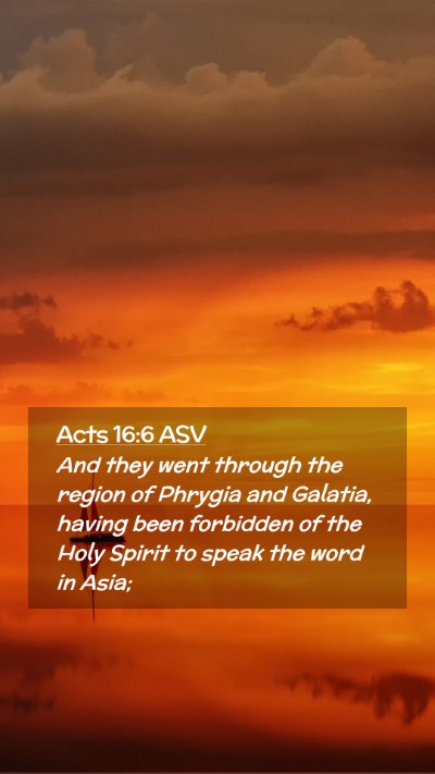 Picture 02 - Acts 16:6 ASV Mobile Phone Wallpaper - And they went through the region of Phrygia and - Mobile Bible Verse Wallpaper