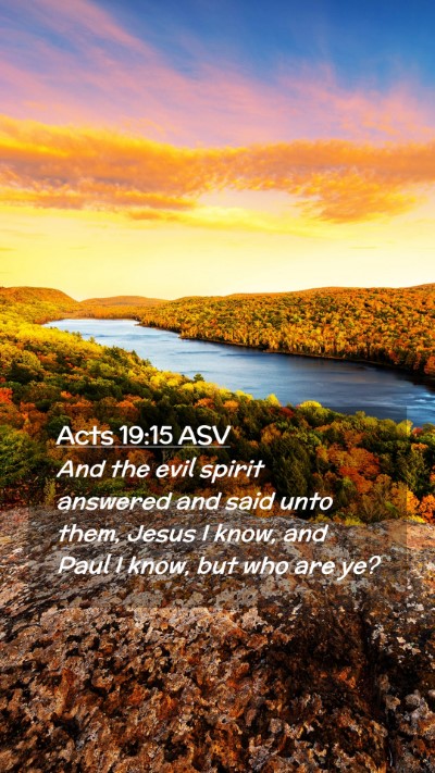 Picture 02 - Acts 19:15 ASV Mobile Phone Wallpaper - And the evil spirit answered and said unto them, - Mobile Bible Verse Wallpaper