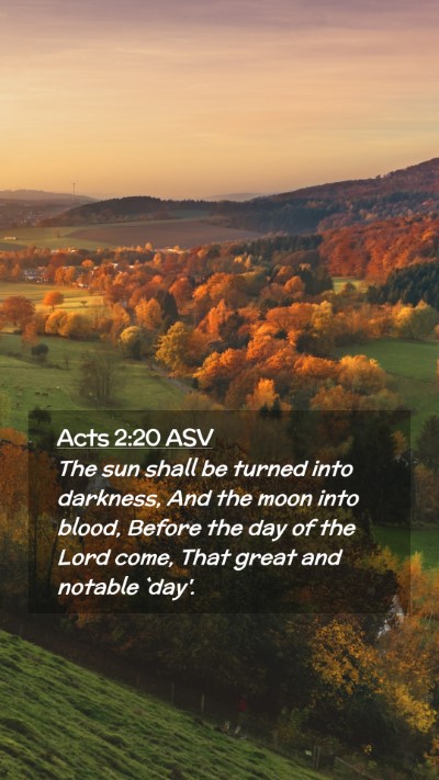 Picture 02 - Acts 2:20 ASV Mobile Phone Wallpaper - The sun shall be turned into darkness, And the - Mobile Bible Verse Wallpaper