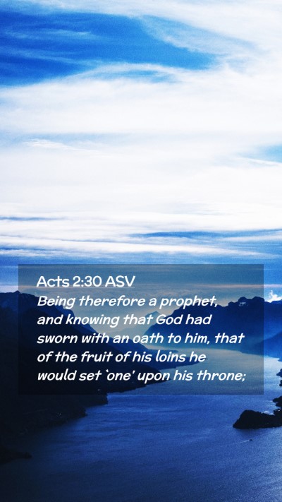 Picture 02 - Acts 2:30 ASV Mobile Phone Wallpaper - Being therefore a prophet, and knowing that God - Mobile Bible Verse Wallpaper