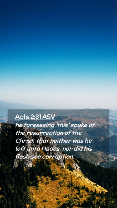 Picture 02 - Acts 2:31 ASV Mobile Phone Wallpaper - he foreseeing `this' spake of the resurrection of - Mobile Bible Verse Wallpaper