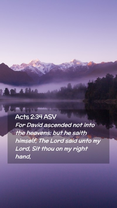 Picture 02 - Acts 2:34 ASV Mobile Phone Wallpaper - For David ascended not into the heavens: but he - Mobile Bible Verse Wallpaper