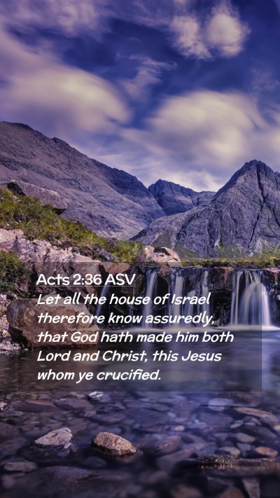 Picture 02 - Acts 2:36 ASV Mobile Phone Wallpaper - Let all the house of Israel therefore know - Mobile Bible Verse Wallpaper