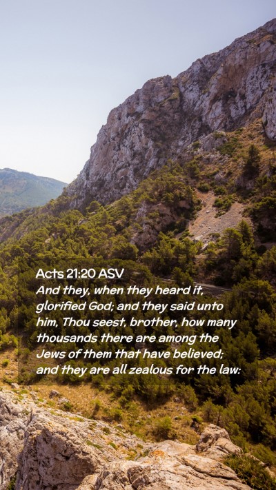 Picture 02 - Acts 21:20 ASV Mobile Phone Wallpaper - And they, when they heard it, glorified God; and - Mobile Bible Verse Wallpaper