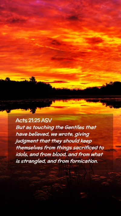 Picture 02 - Acts 21:25 ASV Mobile Phone Wallpaper - But as touching the Gentiles that have believed, - Mobile Bible Verse Wallpaper