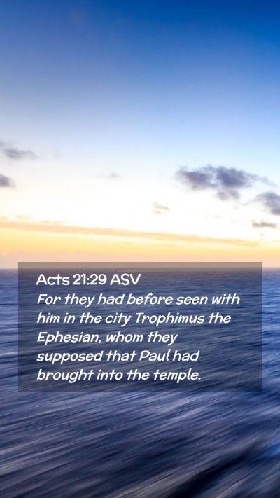 Picture 02 - Acts 21:29 ASV Mobile Phone Wallpaper - For they had before seen with him in the city - Mobile Bible Verse Wallpaper