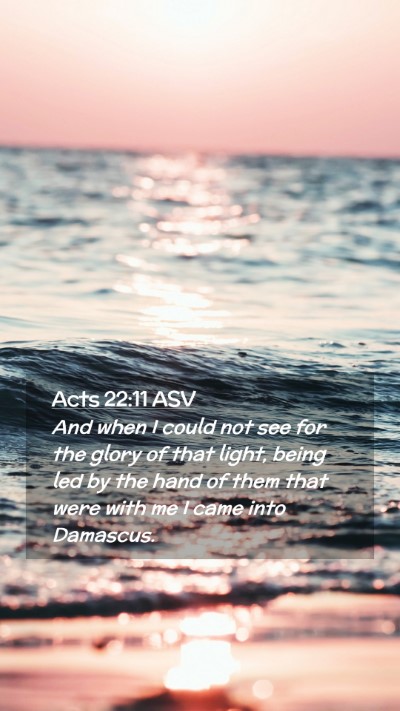 Picture 02 - Acts 22:11 ASV Mobile Phone Wallpaper - And when I could not see for the glory of that - Mobile Bible Verse Wallpaper
