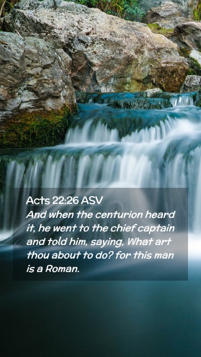 Picture 02 - Acts 22:26 ASV Mobile Phone Wallpaper - And when the centurion heard it, he went to the - Mobile Bible Verse Wallpaper