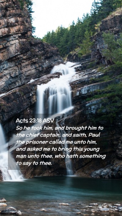 Picture 02 - Acts 23:18 ASV Mobile Phone Wallpaper - So he took him, and brought him to the chief - Mobile Bible Verse Wallpaper