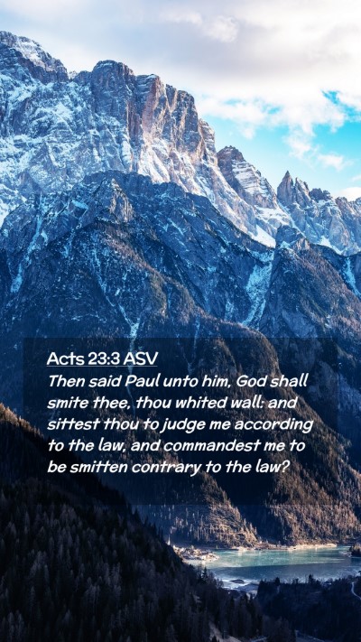 Picture 02 - Acts 23:3 ASV Mobile Phone Wallpaper - Then said Paul unto him, God shall smite thee, - Mobile Bible Verse Wallpaper