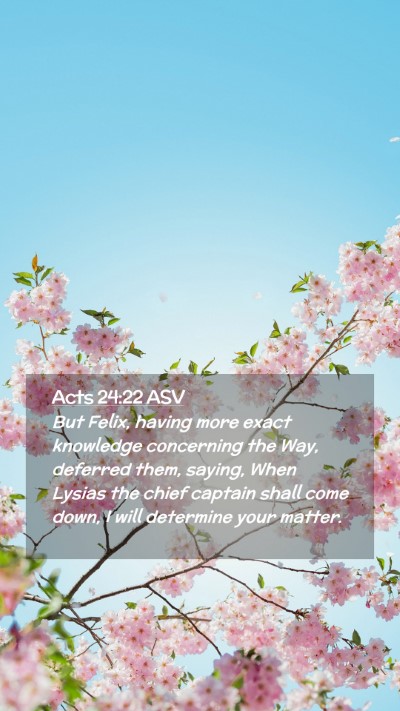 Picture 02 - Acts 24:22 ASV Mobile Phone Wallpaper - But Felix, having more exact knowledge concerning - Mobile Bible Verse Wallpaper