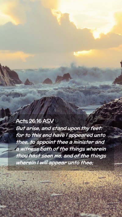 Picture 02 - Acts 26:16 ASV Mobile Phone Wallpaper - But arise, and stand upon thy feet: for to this - Mobile Bible Verse Wallpaper