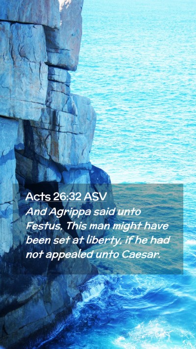 Picture 02 - Acts 26:32 ASV Mobile Phone Wallpaper - And Agrippa said unto Festus, This man might have - Mobile Bible Verse Wallpaper