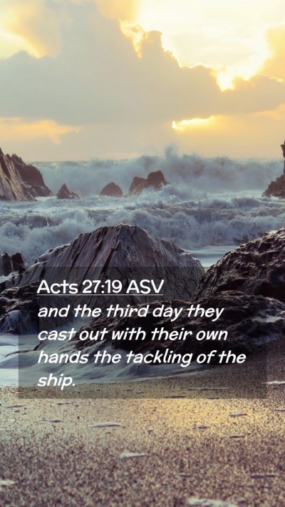 Picture 02 - Acts 27:19 ASV Mobile Phone Wallpaper - and the third day they cast out with their own - Mobile Bible Verse Wallpaper