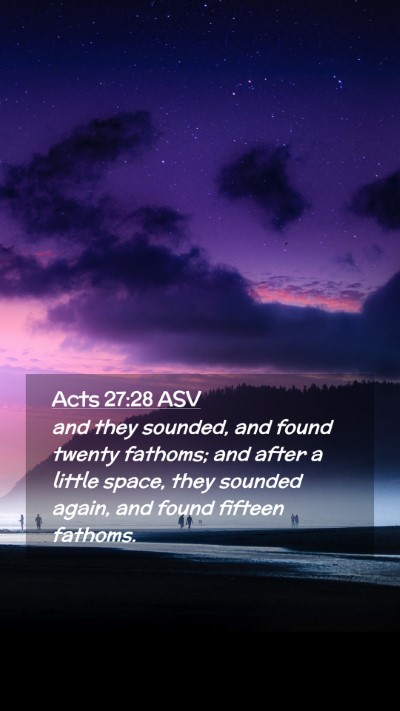 Picture 02 - Acts 27:28 ASV Mobile Phone Wallpaper - and they sounded, and found twenty fathoms; and - Mobile Bible Verse Wallpaper