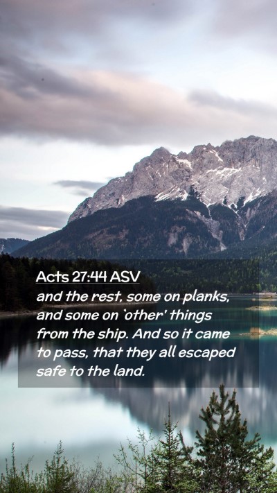 Picture 02 - Acts 27:44 ASV Mobile Phone Wallpaper - and the rest, some on planks, and some on `other' - Mobile Bible Verse Wallpaper