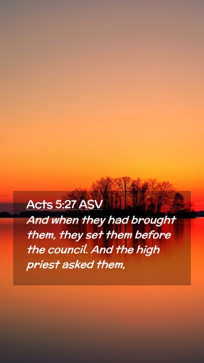 Picture 02 - Acts 5:27 ASV Mobile Phone Wallpaper - And when they had brought them, they set them - Mobile Bible Verse Wallpaper