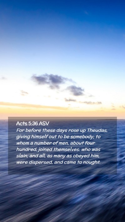 Picture 02 - Acts 5:36 ASV Mobile Phone Wallpaper - For before these days rose up Theudas, giving - Mobile Bible Verse Wallpaper