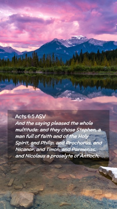 Picture 02 - Acts 6:5 ASV Mobile Phone Wallpaper - And the saying pleased the whole multitude: and - Mobile Bible Verse Wallpaper