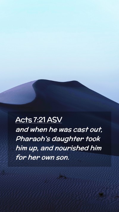 Picture 02 - Acts 7:21 ASV Mobile Phone Wallpaper - and when he was cast out, Pharaoh's daughter took - Mobile Bible Verse Wallpaper
