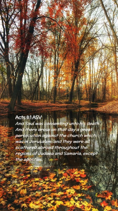 Picture 02 - Acts 8:1 ASV Mobile Phone Wallpaper - And Saul was consenting unto his death. And there - Mobile Bible Verse Wallpaper