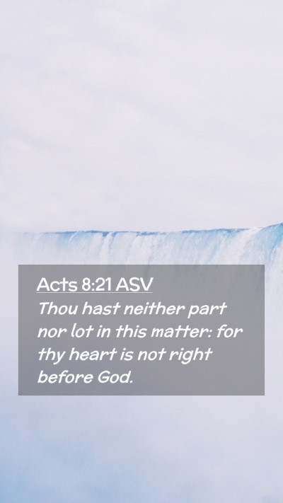 Picture 02 - Acts 8:21 ASV Mobile Phone Wallpaper - Thou hast neither part nor lot in this matter: - Mobile Bible Verse Wallpaper