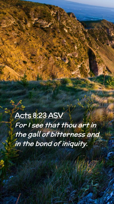 Picture 02 - Acts 8:23 ASV Mobile Phone Wallpaper - For I see that thou art in the gall of bitterness - Mobile Bible Verse Wallpaper