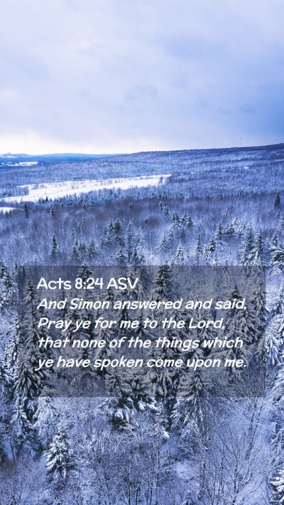 Picture 02 - Acts 8:24 ASV Mobile Phone Wallpaper - And Simon answered and said, Pray ye for me to - Mobile Bible Verse Wallpaper