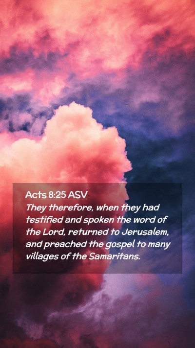 Picture 02 - Acts 8:25 ASV Mobile Phone Wallpaper - They therefore, when they had testified and - Mobile Bible Verse Wallpaper