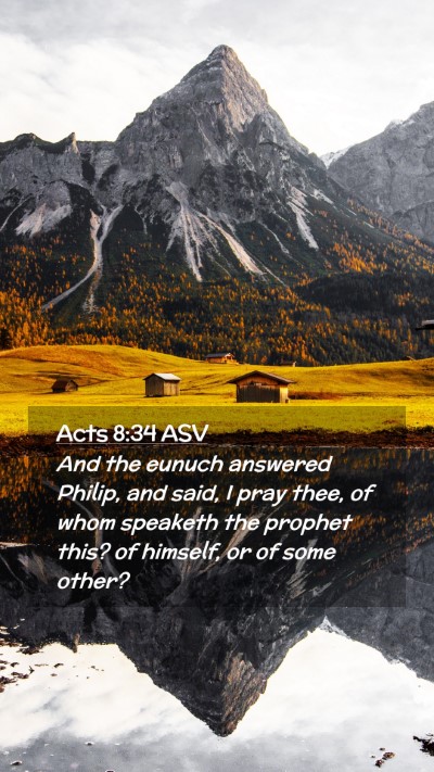 Picture 02 - Acts 8:34 ASV Mobile Phone Wallpaper - And the eunuch answered Philip, and said, I pray - Mobile Bible Verse Wallpaper